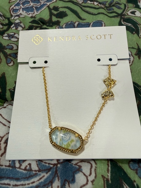 Kendra Scott x LoveShackFancy NWT Elisa Marie Blue Heirloom Necklace - Picture 4 of 5
